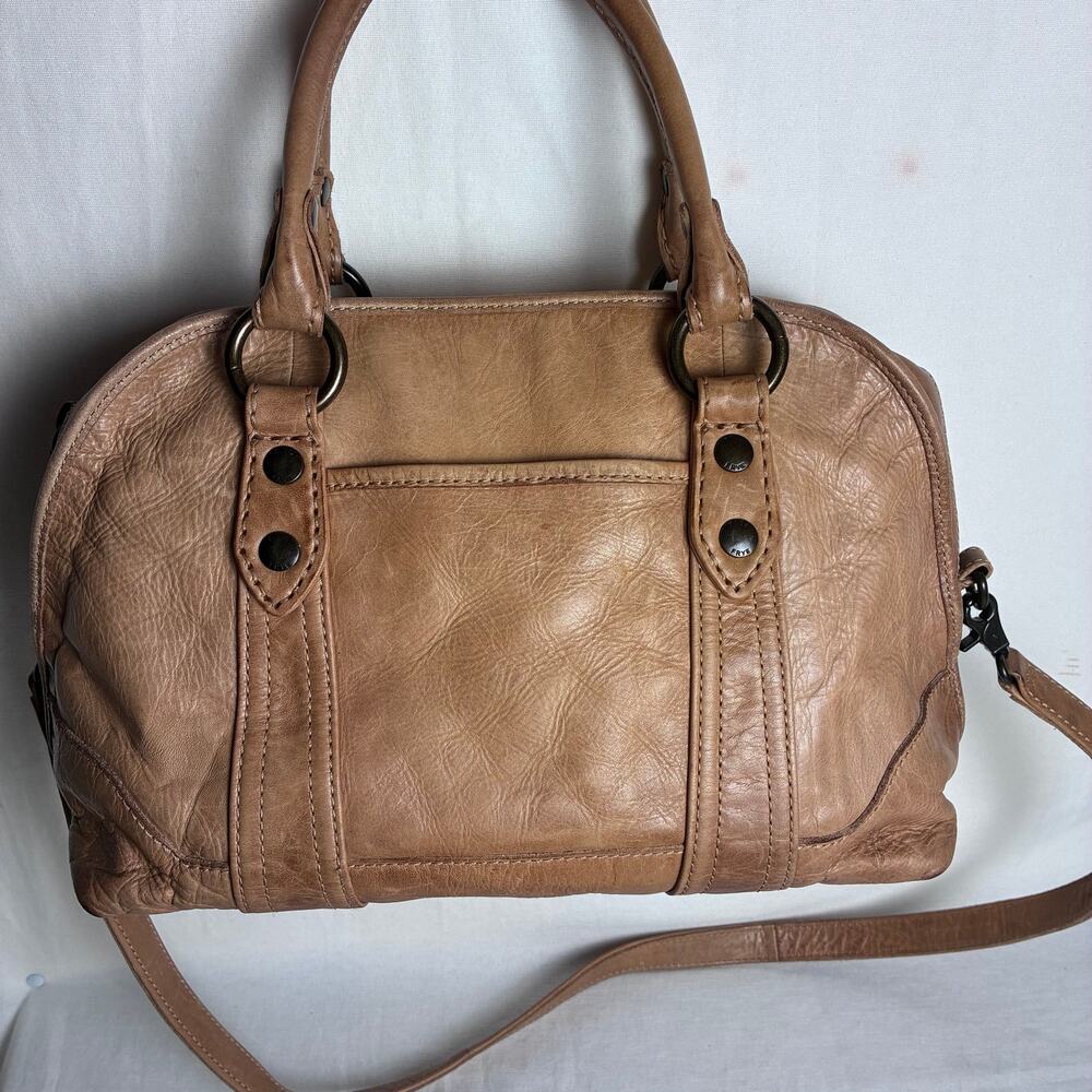 Frye Vintage Leather Satchel Shoulder Bag Satchel Crossbody Tan Camel Cognac